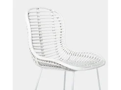 Silla de ratán natural de Fibra natural Blanco 86 x 47- Leo