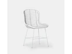 Silla de ratán natural de Fibra natural Blanco 86 x 47- Leo