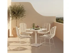 Silla de ratán natural de Fibra natural Blanco 86 x 47- Leo