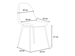 Silla de restaurante de cocina de comedor en terciopelo de diseño moderno Lozan - Azul Marino