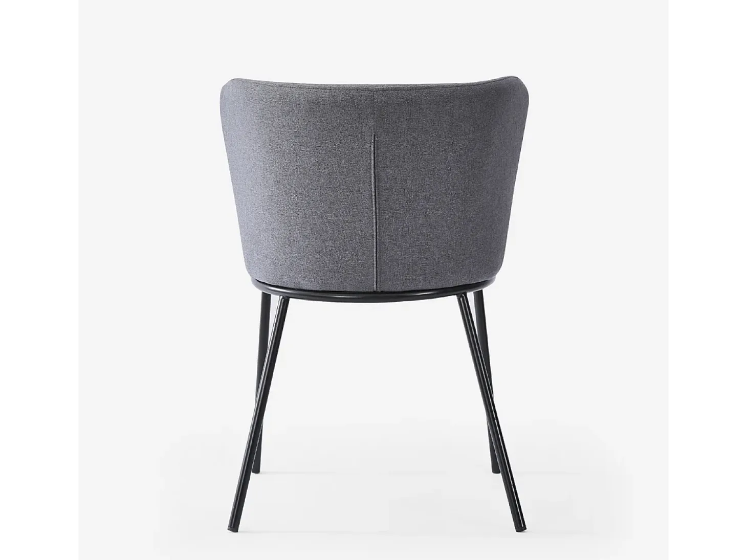 Silla de salón-comedor de diseño moderno de tela con patas negras Lasta - Gris Oscuro