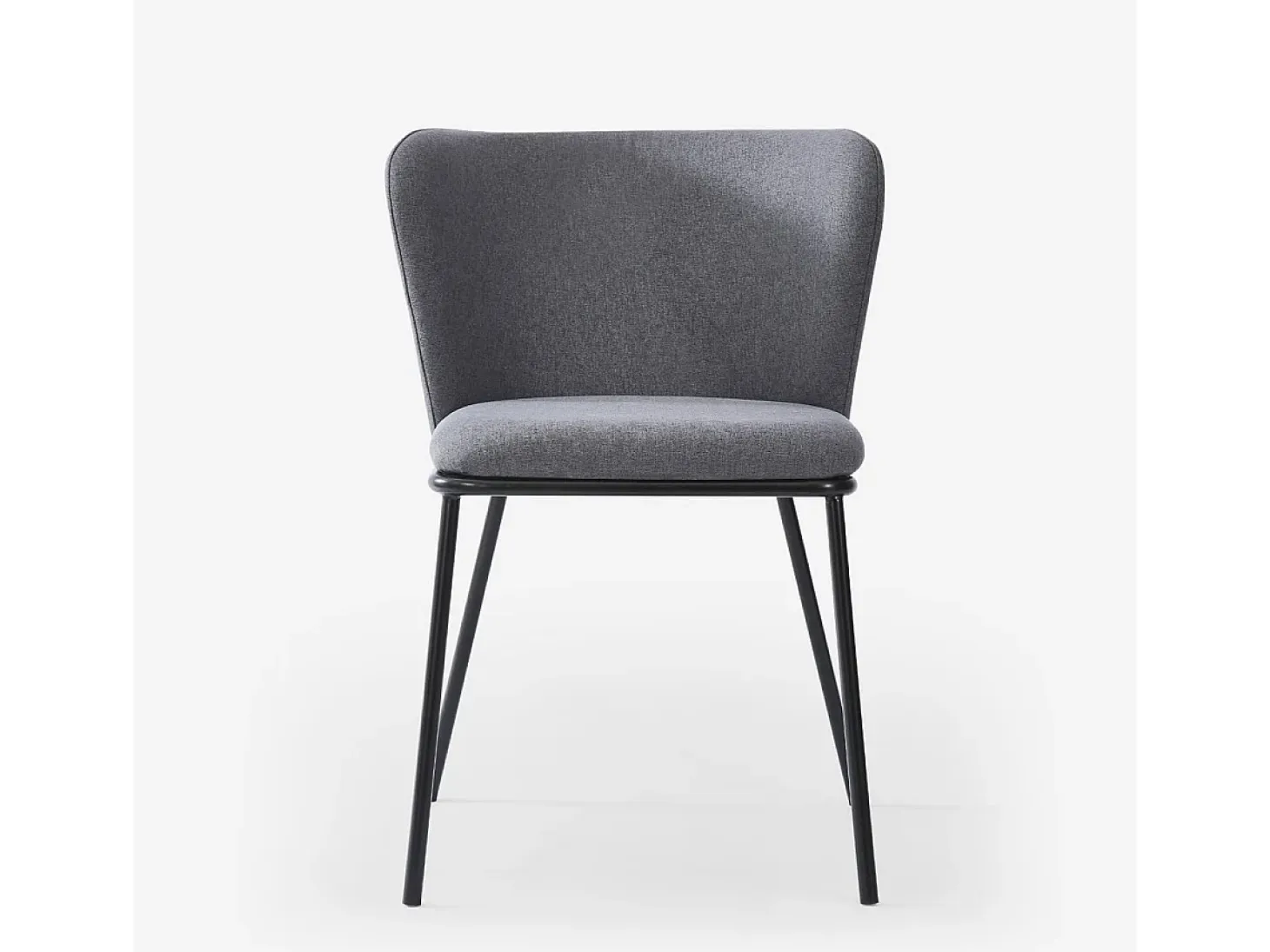 Silla de salón-comedor de diseño moderno de tela con patas negras Lasta - Gris Oscuro