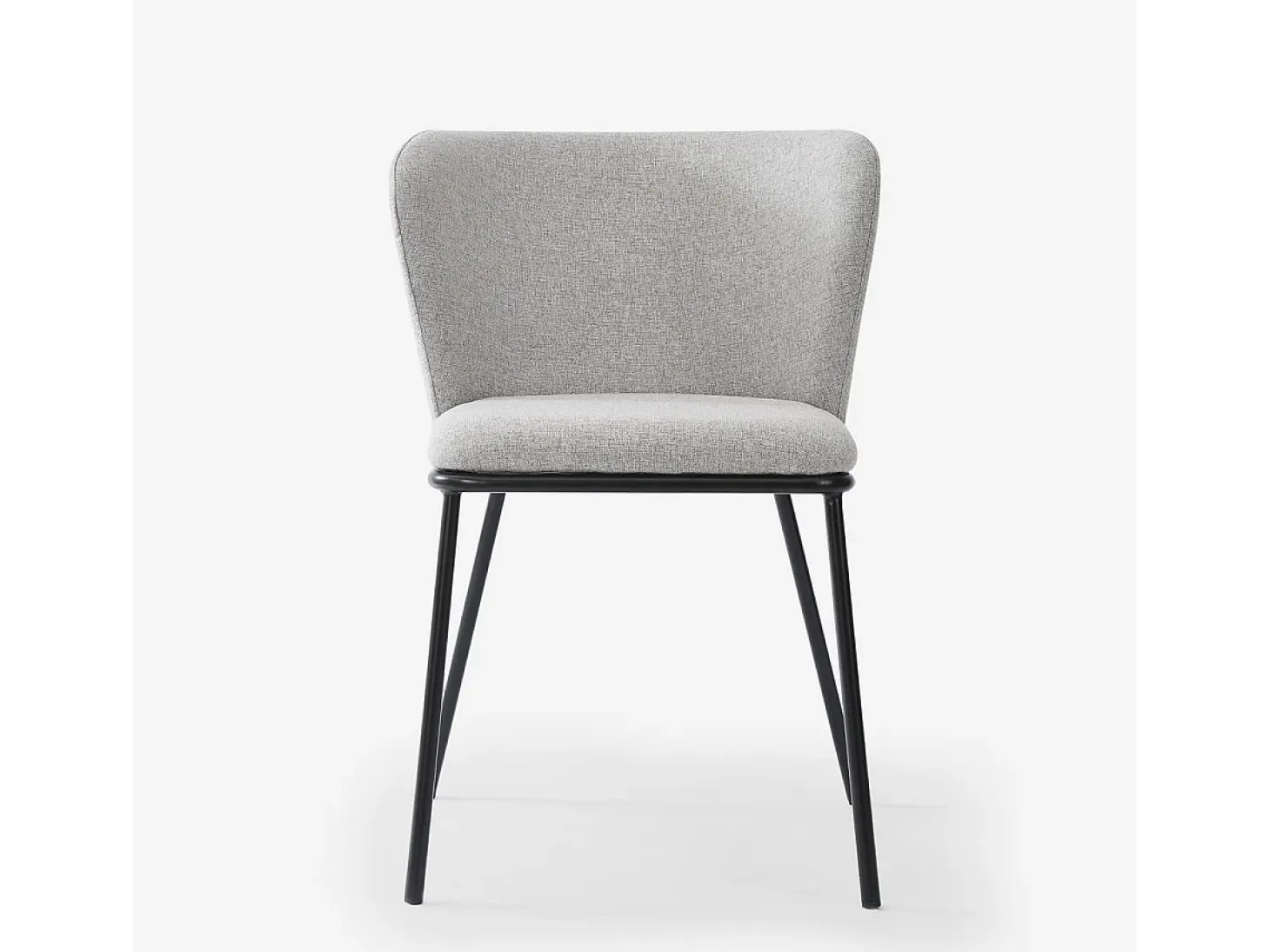Silla de salón-comedor de diseño moderno de tela con patas negras Lasta - Gris claro