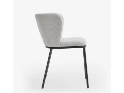 Silla de salón-comedor de diseño moderno de tela con patas negras Lasta - Gris claro