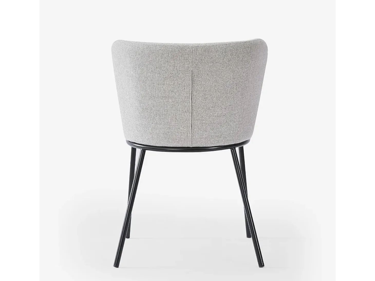 Silla de salón-comedor de diseño moderno de tela con patas negras Lasta - Gris claro