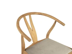 Silla de teca y tela - Natural y Beige - POGIANA