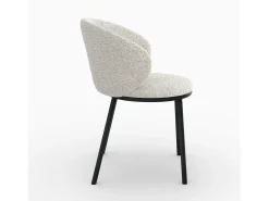 Silla de tejido beige con patas de metal negro - Angèle