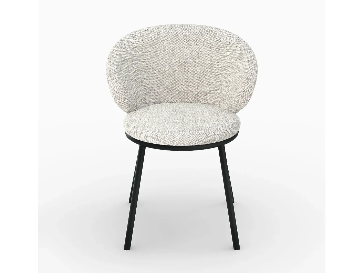 Silla de tejido beige con patas de metal negro - Angèle