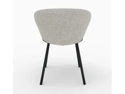 Silla de tejido beige con patas de metal negro - Angèle