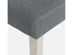 Silla de tela con patas de madera, set de 4 gris oscuro