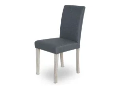 Silla de tela con patas de madera, set de 4 gris oscuro