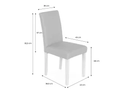 Silla de tela con patas de madera, set de 4 crudo