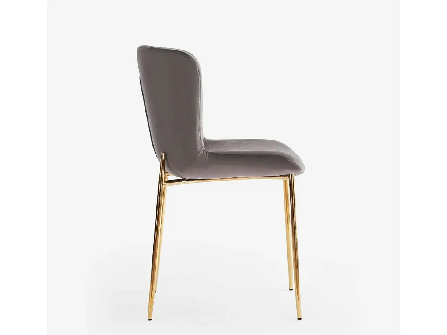 Silla de tela de diseño para salón-comedor con patas doradas Virin - Gris
