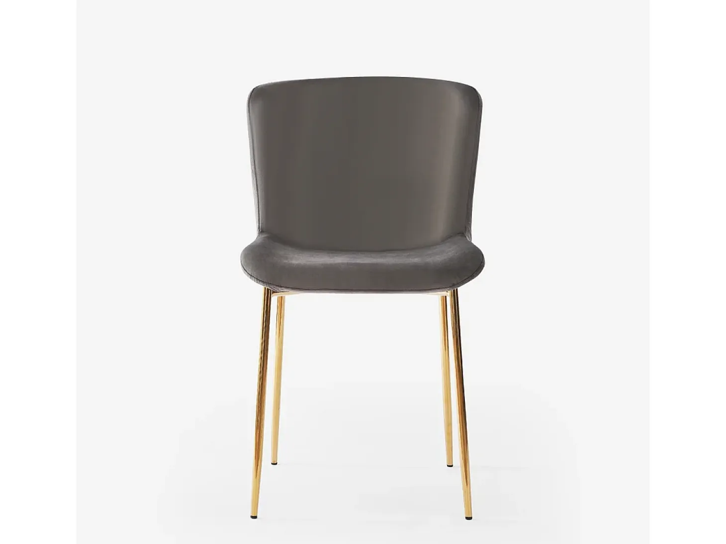 Silla de tela de diseño para salón-comedor con patas doradas Virin - Gris
