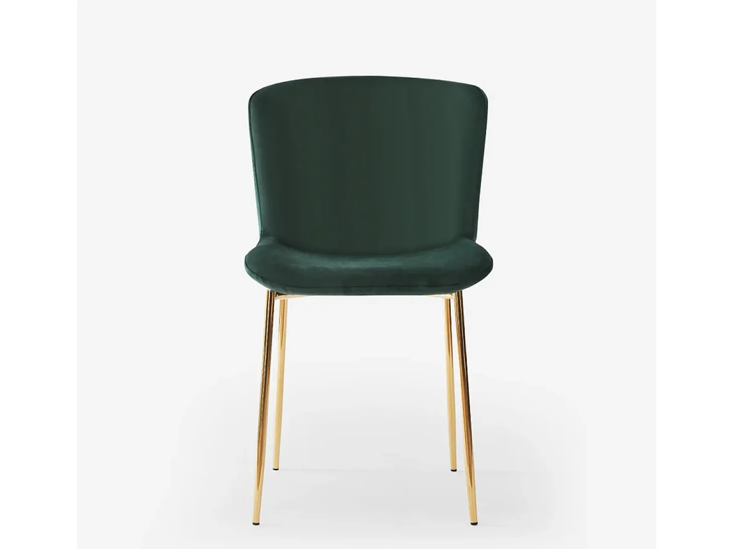 Silla de tela de diseño para salón-comedor con patas doradas Virin - Verde oscuro