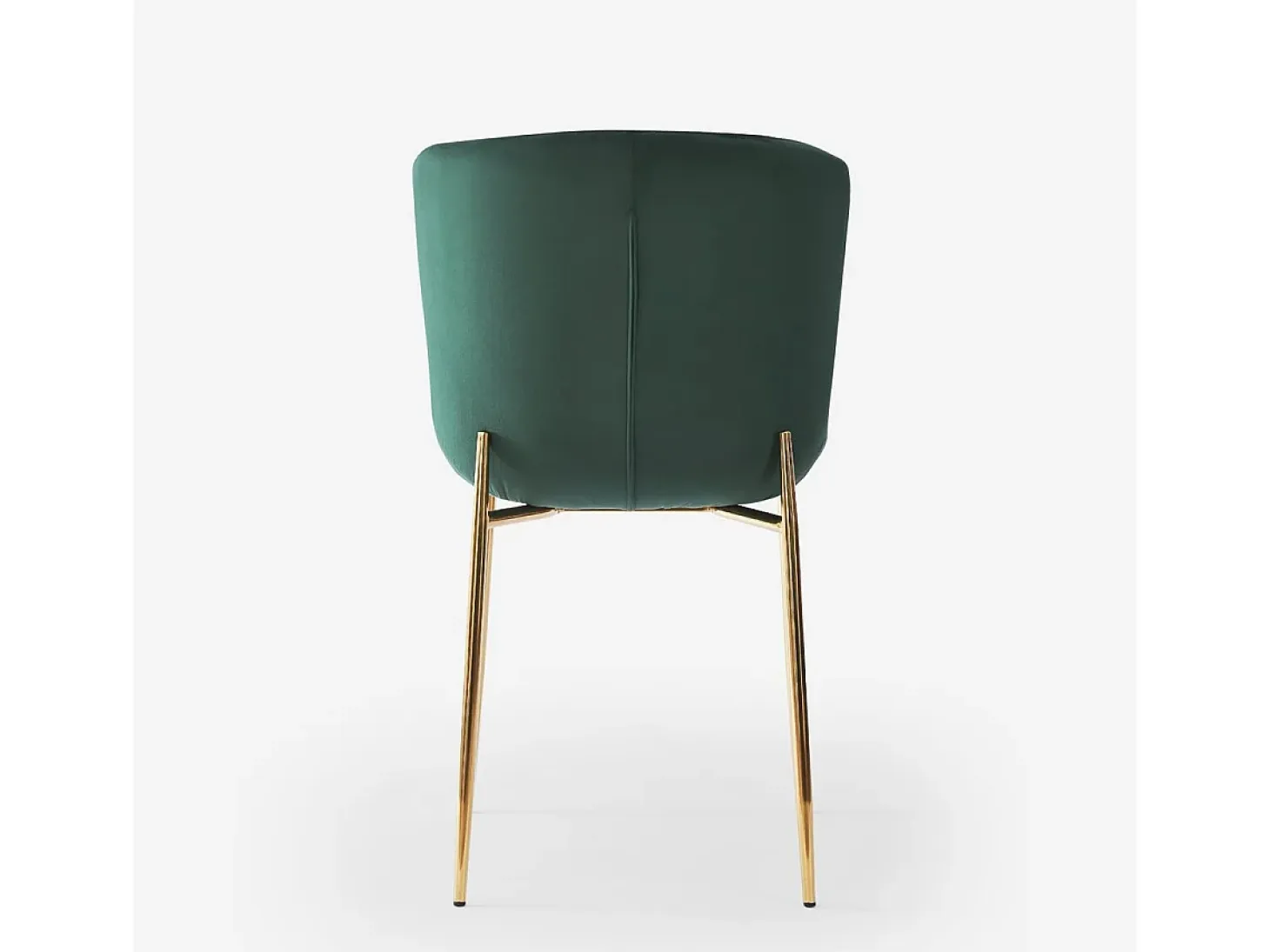 Silla de tela de diseño para salón-comedor con patas doradas Virin - Verde oscuro