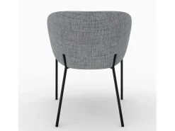 Silla de tela gris jaspeado y patas de metal negro - Andy
