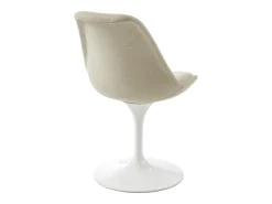 Silla de tela texturizada y acero - Beige y Blanco - XAFY