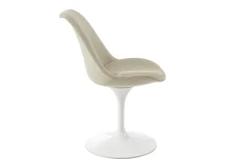 Silla de tela texturizada y acero - Beige y Blanco - XAFY