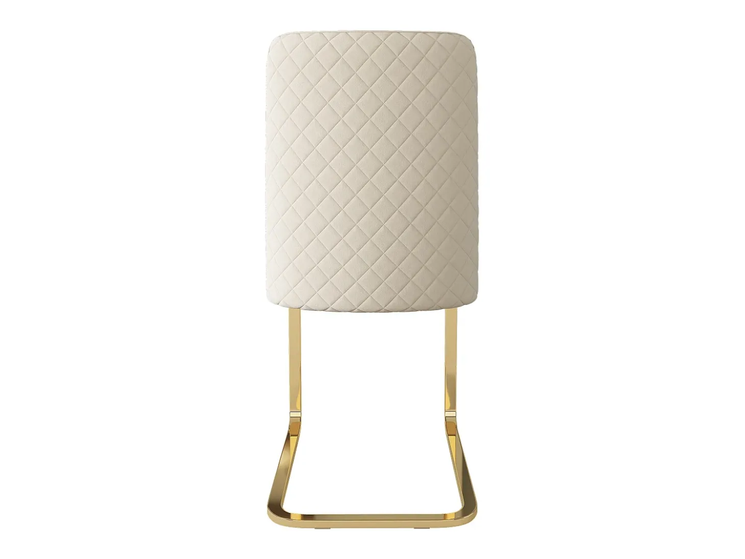 Silla de terciopelo, 2 piezas, diseño de diamante, metal dorado, beige (47x63x85 cm)