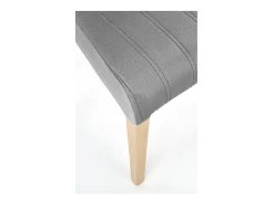 Silla de terciopelo acolchado gris KINTARO con patas de madera maciza