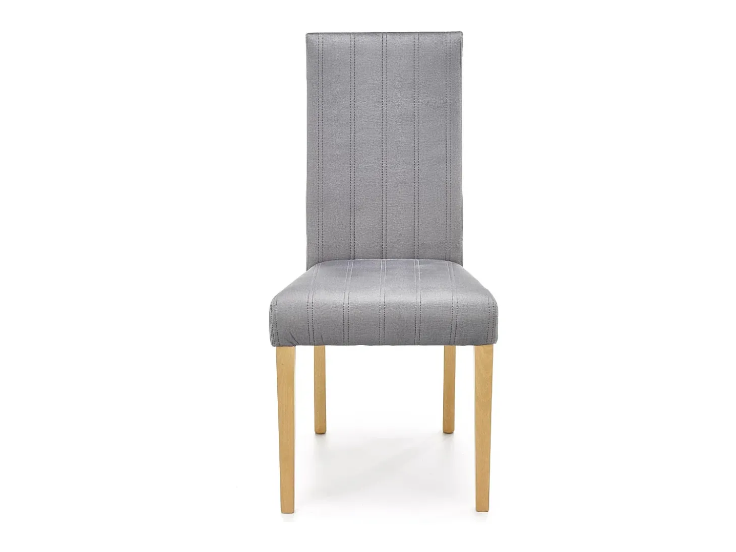 Silla de terciopelo acolchado gris KINTARO con patas de madera maciza
