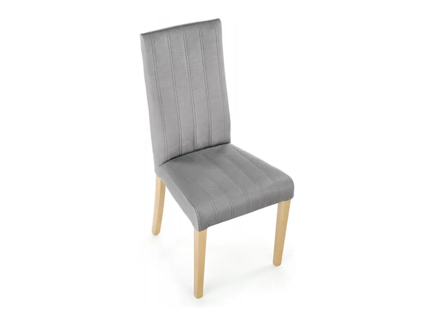 Silla de terciopelo acolchado gris KINTARO con patas de madera maciza