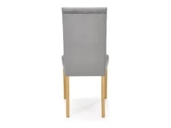 Silla de terciopelo acolchado gris KINTARO con patas de madera maciza