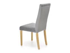 Silla de terciopelo acolchado gris KINTARO con patas de madera maciza