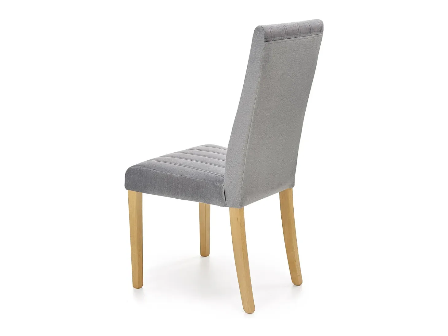 Silla de terciopelo acolchado gris KINTARO con patas de madera maciza