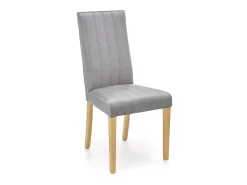 Silla de terciopelo acolchado gris KINTARO con patas de madera maciza
