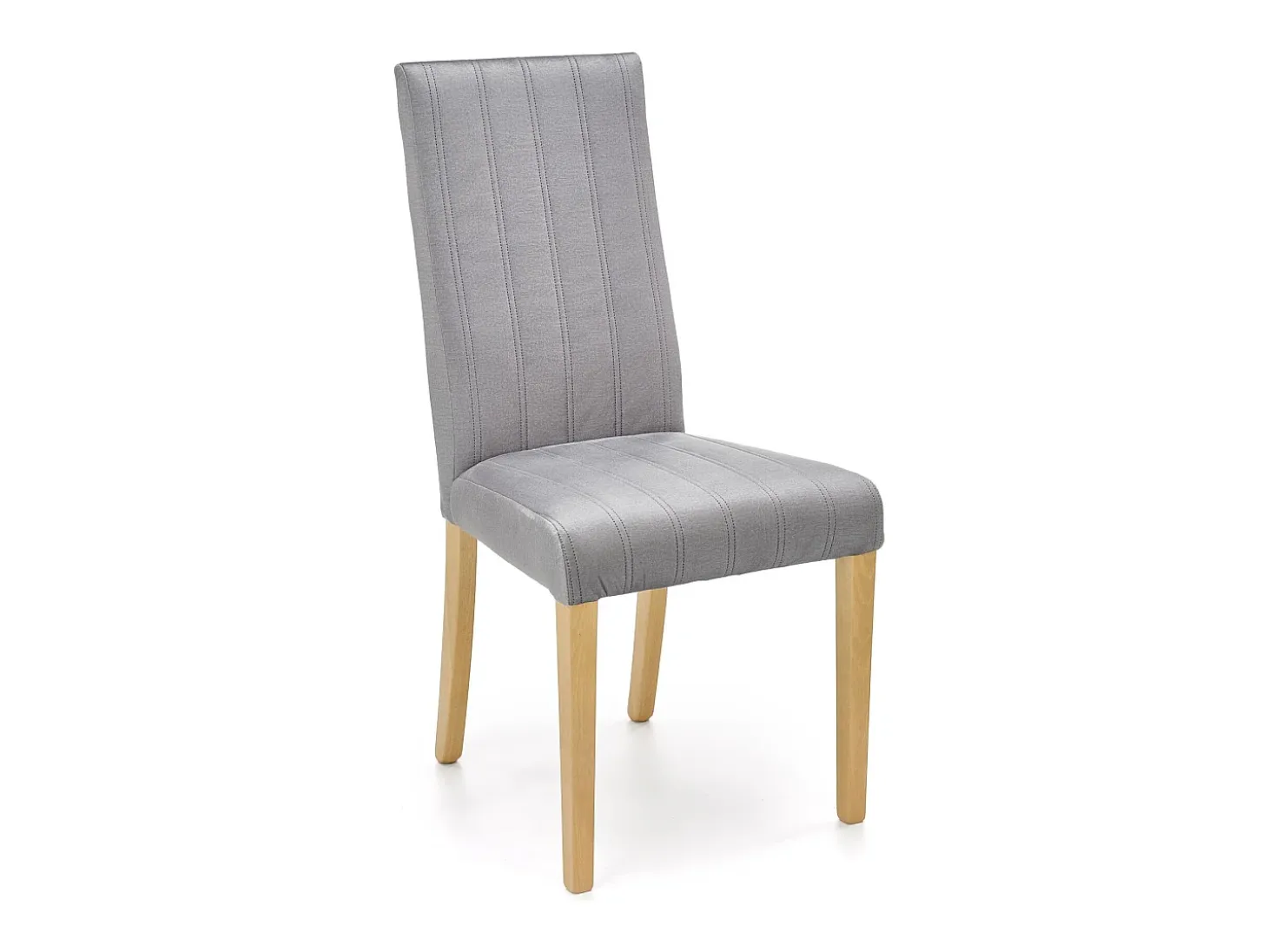 Silla de terciopelo acolchado gris KINTARO con patas de madera maciza