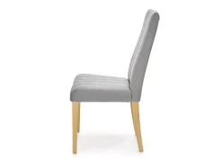 Silla de terciopelo acolchado gris KINTARO con patas de madera maciza