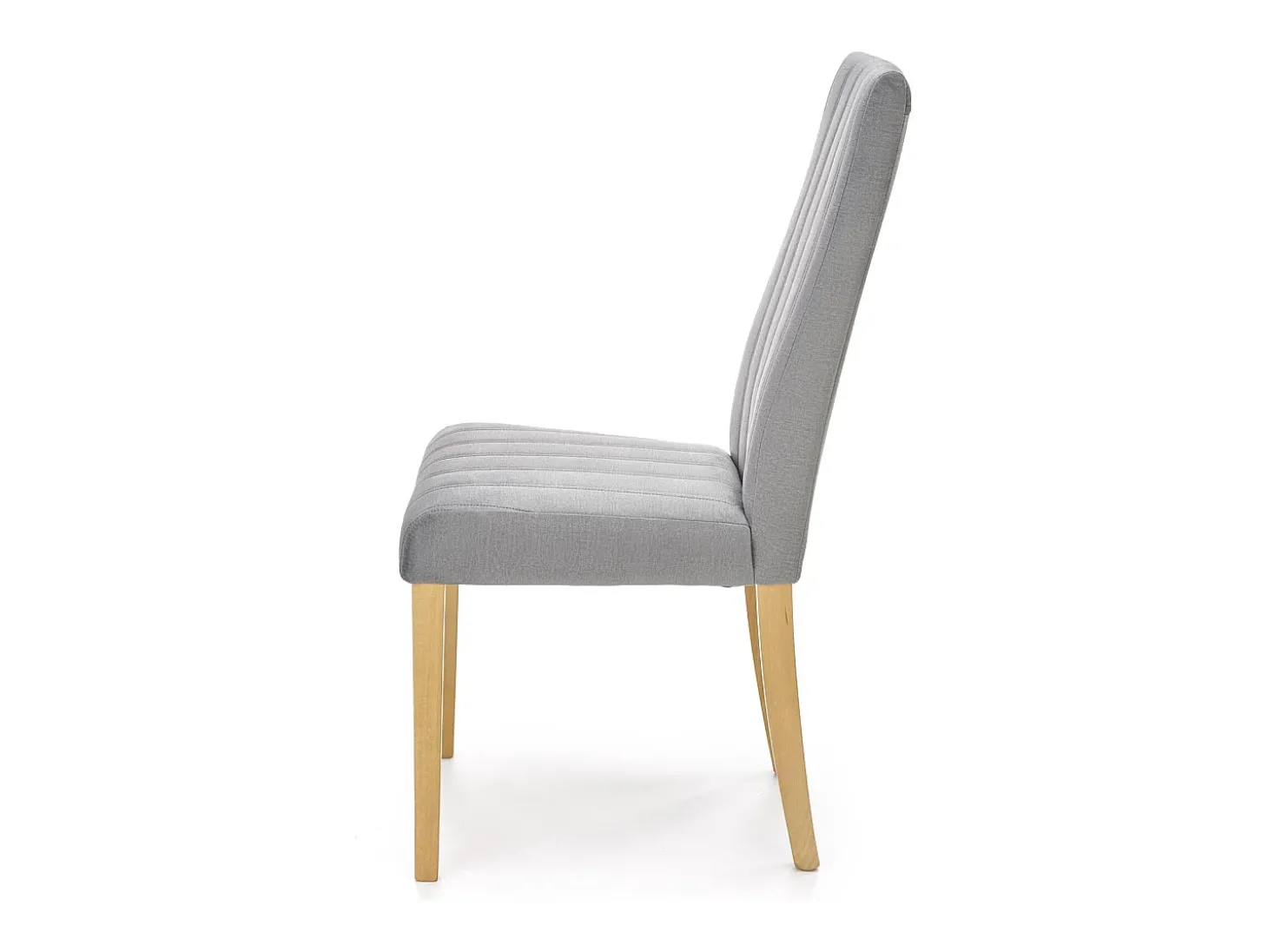 Silla de terciopelo acolchado gris KINTARO con patas de madera maciza