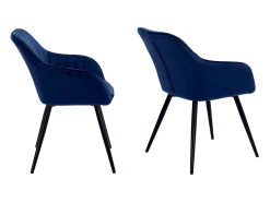 Silla de terciopelo azul BERTILLE - HAPPY GARDEN