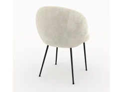 Silla de terciopelo crudo y metal negro - Bloomy