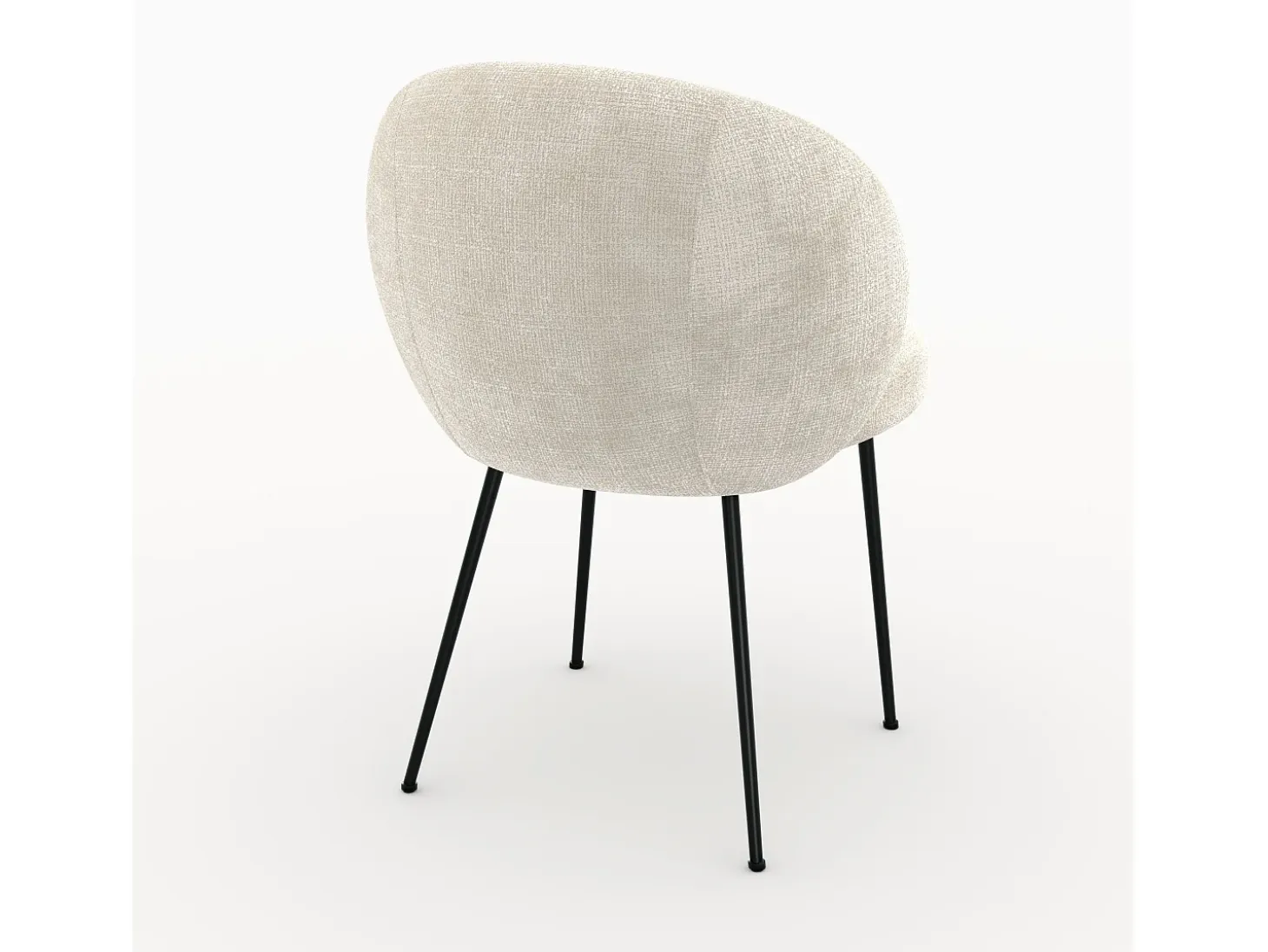 Silla de terciopelo crudo y metal negro - Bloomy