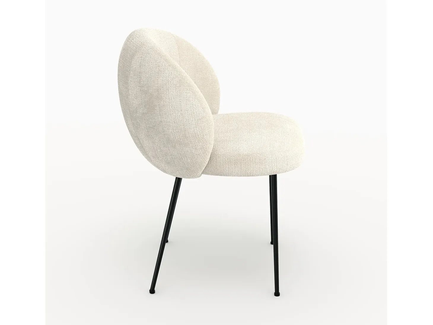 Silla de terciopelo crudo y metal negro - Bloomy