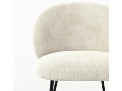 Silla de terciopelo crudo y metal negro - Bloomy