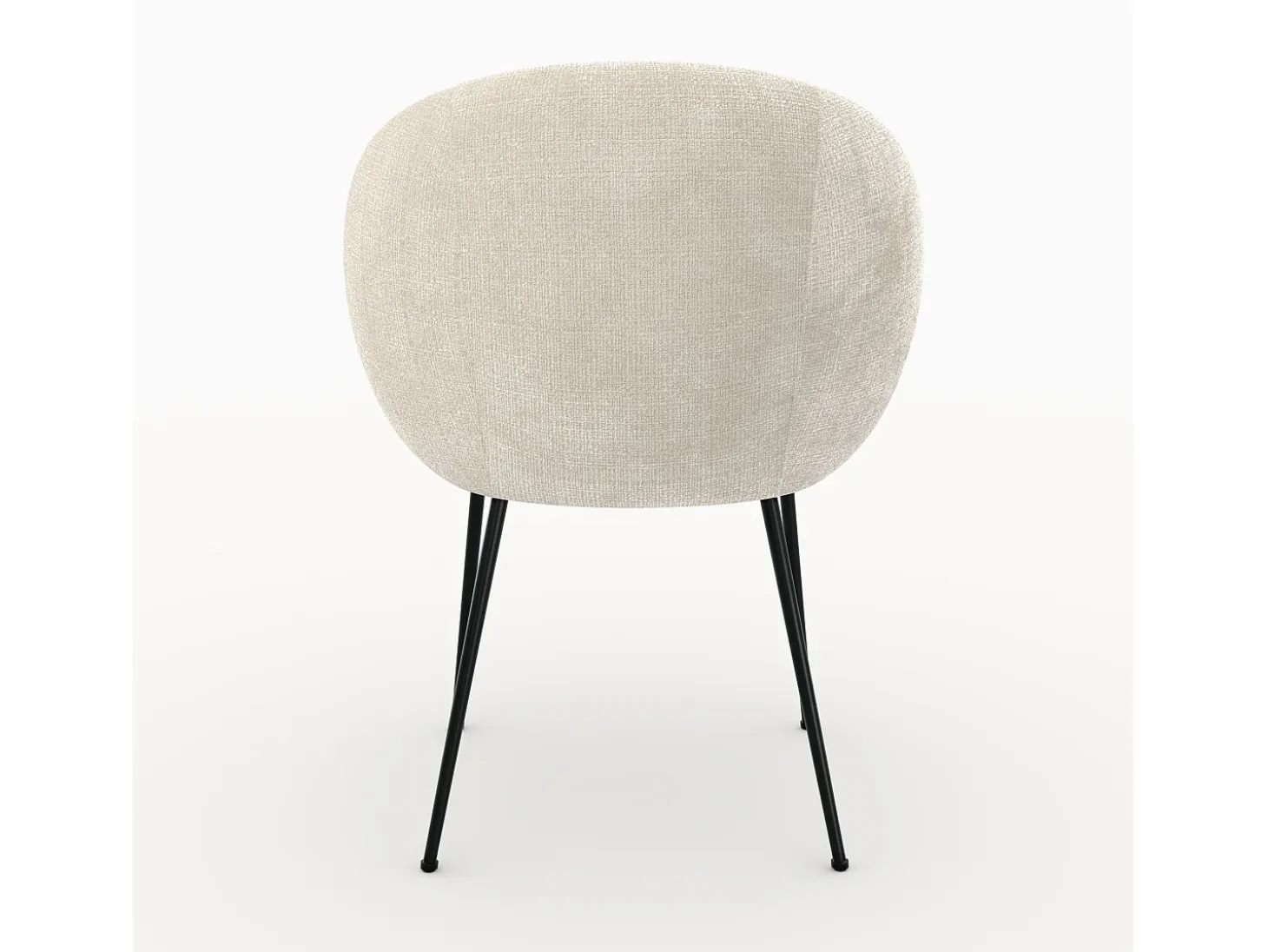 Silla de terciopelo crudo y metal negro - Bloomy