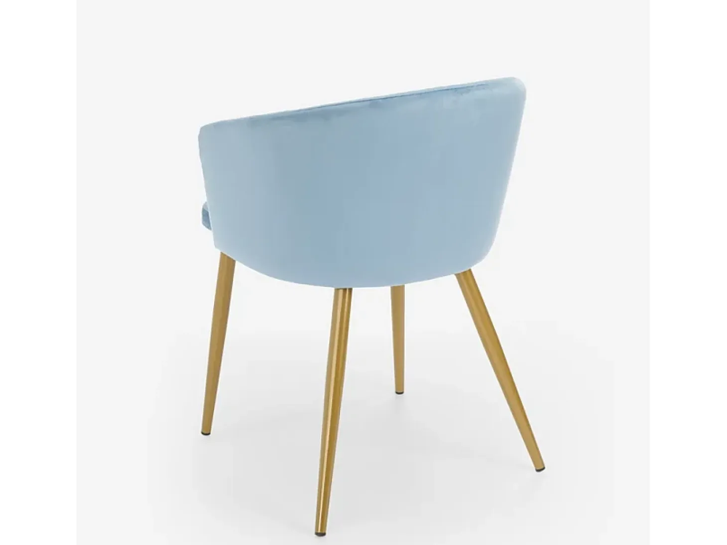 Silla de terciopelo de comedor de cocina moderna con patas doradas Patogu - Azul