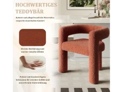 Silla de terciopelo Teddy marrón - estilo patchwork - ideal para cafetería, salón o comidas en familia