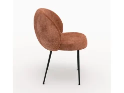 Silla de terciopelo terracota y metal negro - Bloomy
