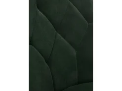 Silla de terciopelo verde oscuro con respaldo acolchado y patas de acero negro COSMOS