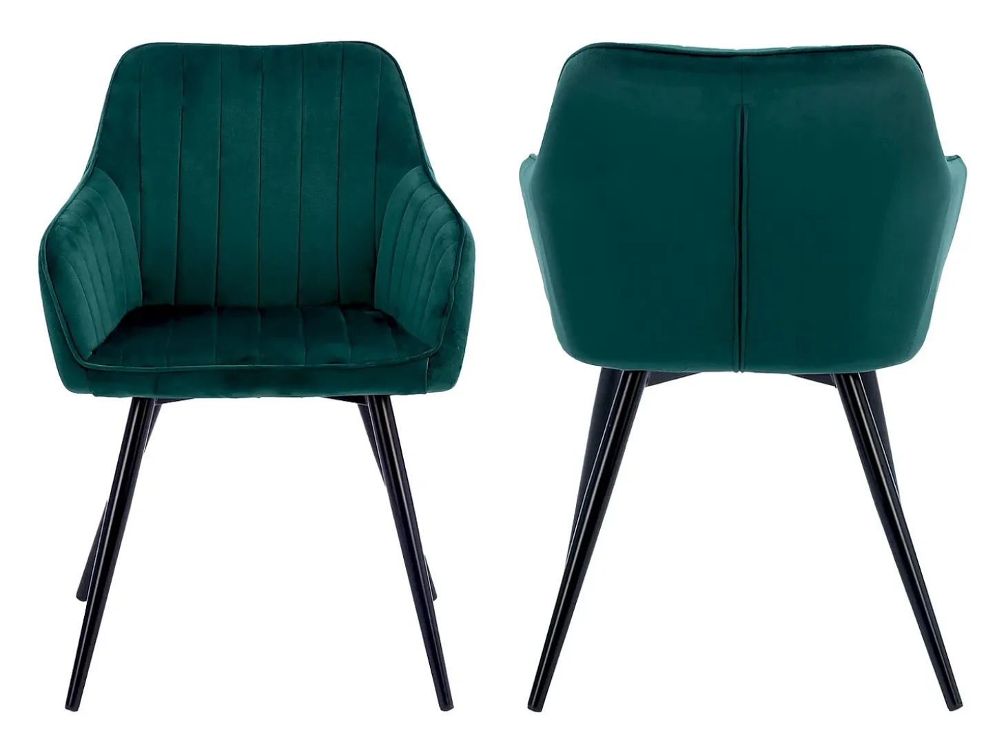 Silla de terciopelo verde BERTILLE