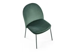 Silla de terciopelo verde con finas patas de metal negro MEET