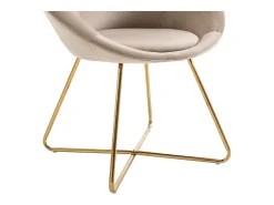 Silla de terciopelo y metal dorado - Color: Beige - BURBAN