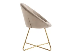 Silla de terciopelo y metal dorado - Color: Beige - BURBAN