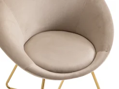 Silla de terciopelo y metal dorado - Color: Beige - BURBAN
