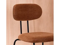 Silla decoración madera curvada teñida nogal y tela repelente al agua,